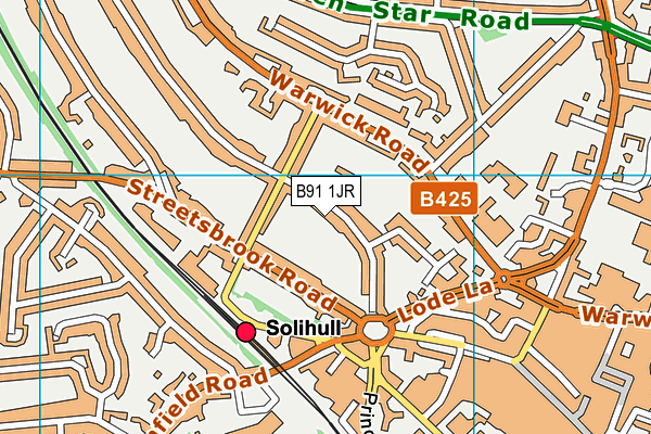 B91 1JR map - OS VectorMap District (Ordnance Survey)