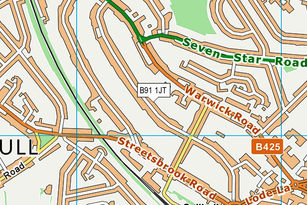 B91 1JT map - OS VectorMap District (Ordnance Survey)