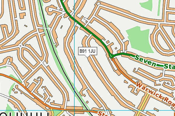 B91 1JU map - OS VectorMap District (Ordnance Survey)