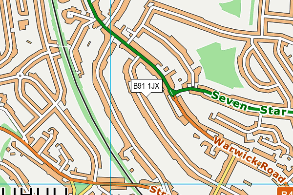 B91 1JX map - OS VectorMap District (Ordnance Survey)