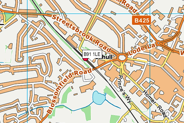 B91 1LE map - OS VectorMap District (Ordnance Survey)