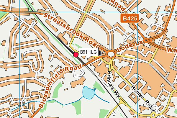 B91 1LG map - OS VectorMap District (Ordnance Survey)