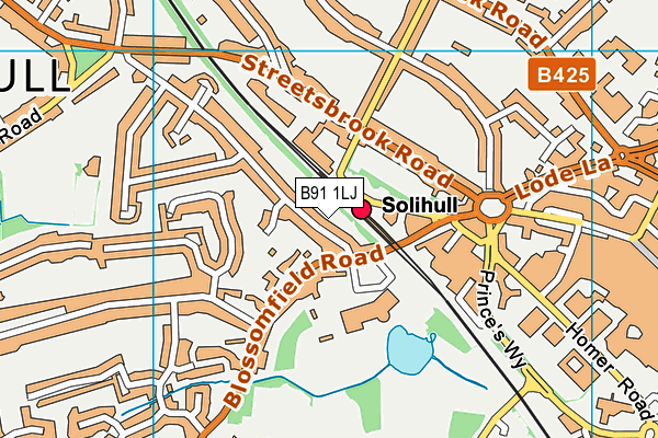 B91 1LJ map - OS VectorMap District (Ordnance Survey)