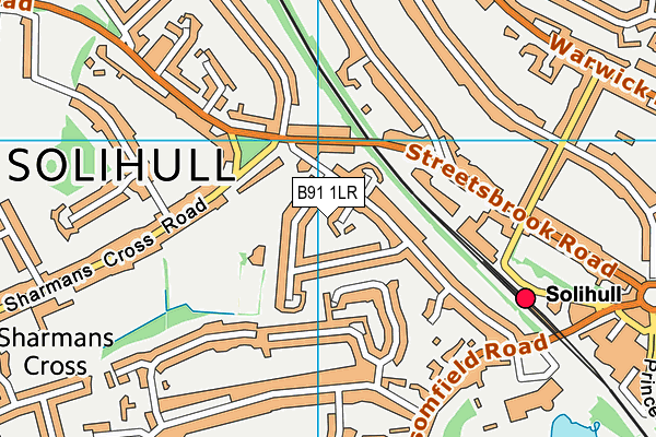 B91 1LR map - OS VectorMap District (Ordnance Survey)