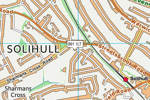 B91 1LT map - OS VectorMap District (Ordnance Survey)