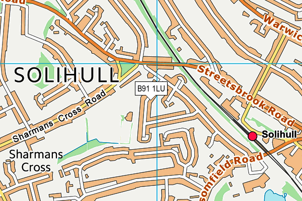 B91 1LU map - OS VectorMap District (Ordnance Survey)