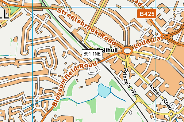 B91 1NE map - OS VectorMap District (Ordnance Survey)