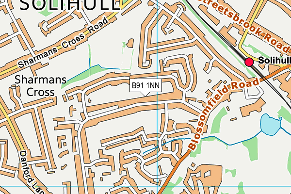 B91 1NN map - OS VectorMap District (Ordnance Survey)