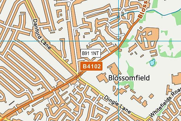 B91 1NT map - OS VectorMap District (Ordnance Survey)