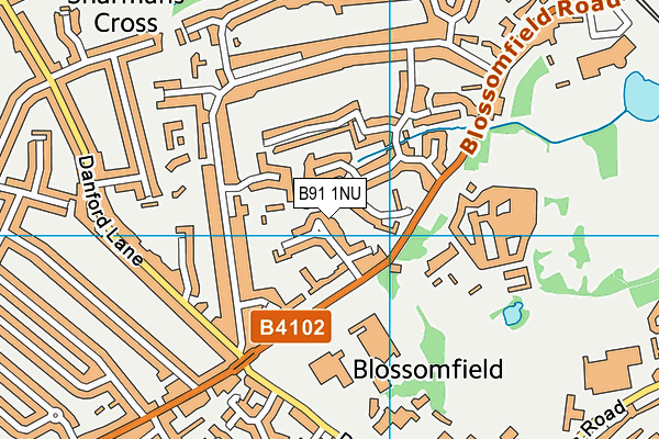 B91 1NU map - OS VectorMap District (Ordnance Survey)