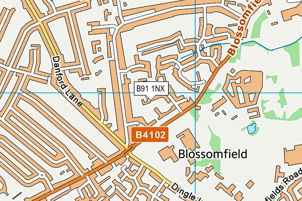 B91 1NX map - OS VectorMap District (Ordnance Survey)