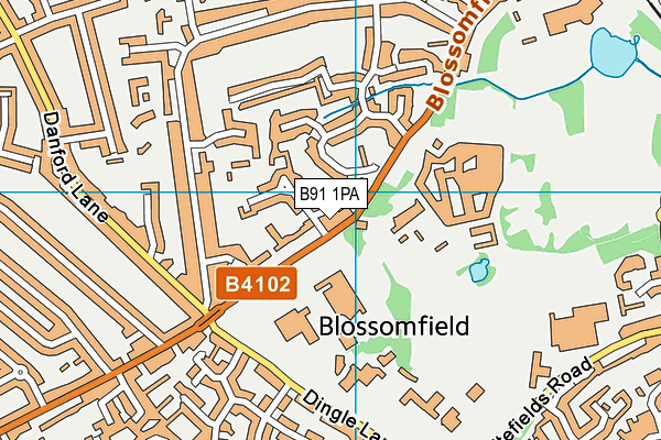 B91 1PA map - OS VectorMap District (Ordnance Survey)