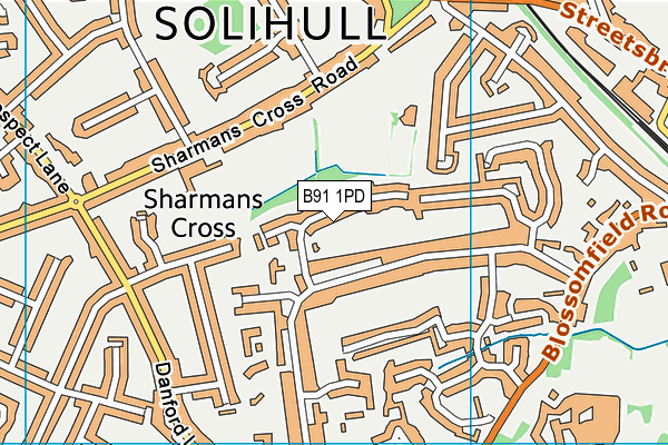 B91 1PD map - OS VectorMap District (Ordnance Survey)