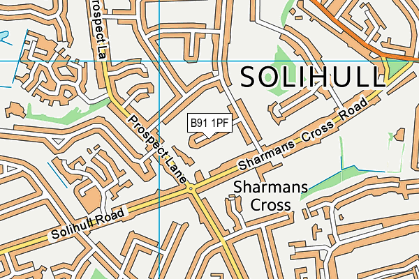 B91 1PF map - OS VectorMap District (Ordnance Survey)