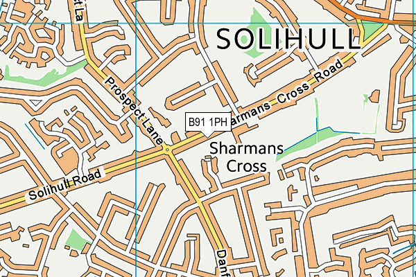 Sharmans Cross Junior School map (B91 1PH) - OS VectorMap District (Ordnance Survey)