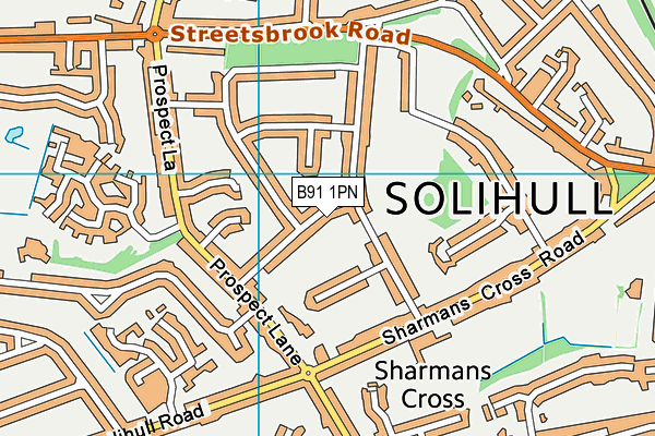 B91 1PN map - OS VectorMap District (Ordnance Survey)