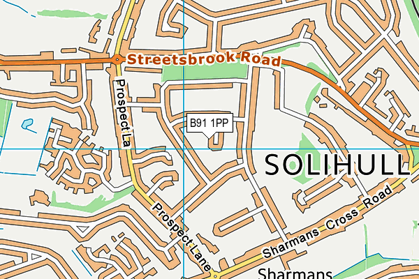 B91 1PP map - OS VectorMap District (Ordnance Survey)