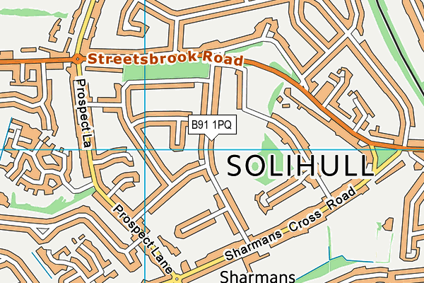 B91 1PQ map - OS VectorMap District (Ordnance Survey)