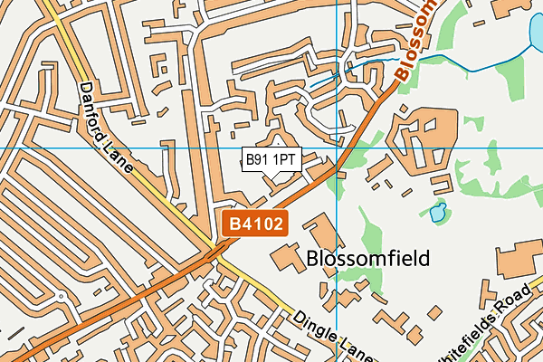 B91 1PT map - OS VectorMap District (Ordnance Survey)