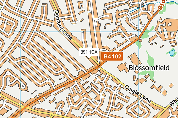 B91 1QA map - OS VectorMap District (Ordnance Survey)