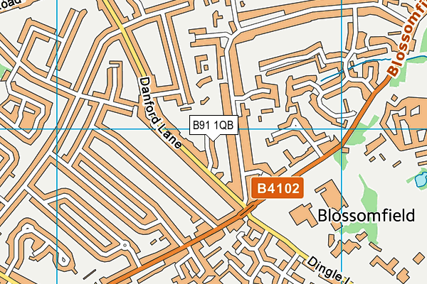 B91 1QB map - OS VectorMap District (Ordnance Survey)