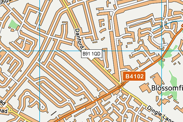 B91 1QD map - OS VectorMap District (Ordnance Survey)