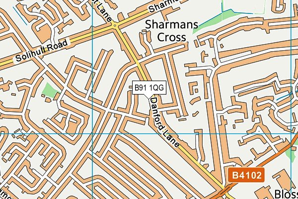 B91 1QG map - OS VectorMap District (Ordnance Survey)