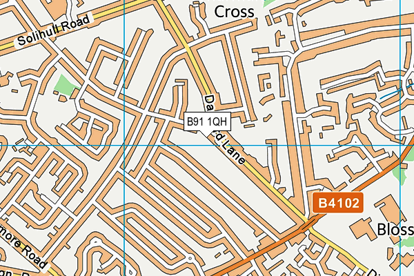 B91 1QH map - OS VectorMap District (Ordnance Survey)