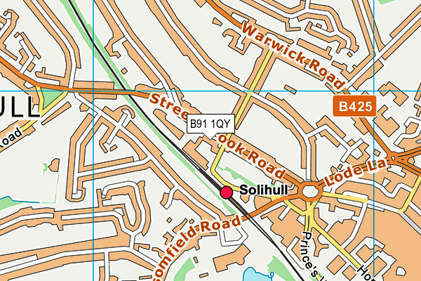 B91 1QY map - OS VectorMap District (Ordnance Survey)