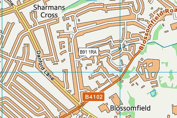 B91 1RA map - OS VectorMap District (Ordnance Survey)