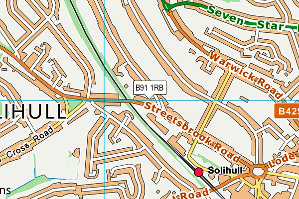 B91 1RB map - OS VectorMap District (Ordnance Survey)