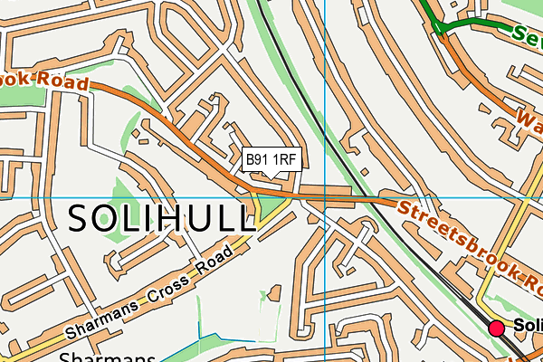 B91 1RF map - OS VectorMap District (Ordnance Survey)