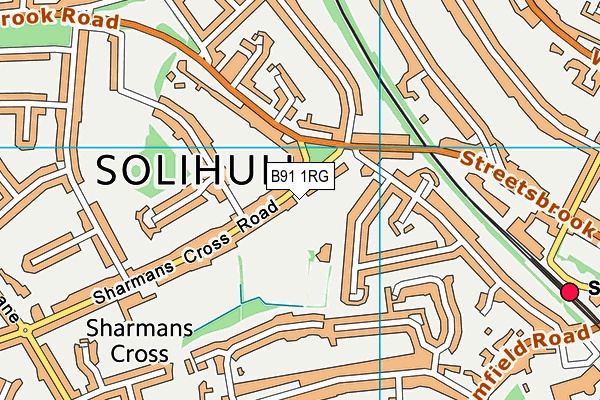 Solihull Arden Club map (B91 1RG) - OS VectorMap District (Ordnance Survey)