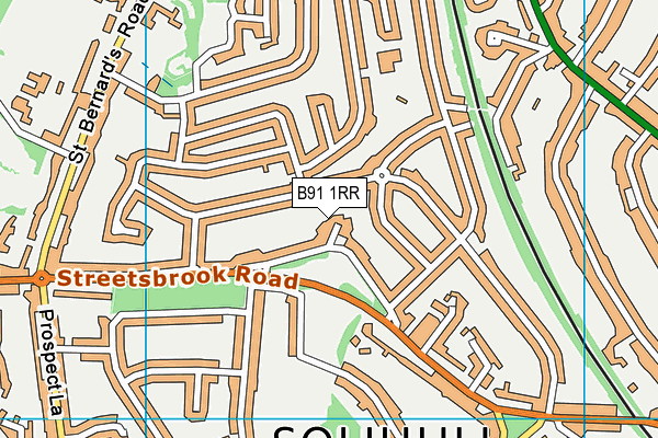 B91 1RR map - OS VectorMap District (Ordnance Survey)