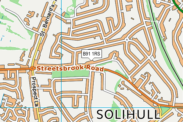 B91 1RS map - OS VectorMap District (Ordnance Survey)