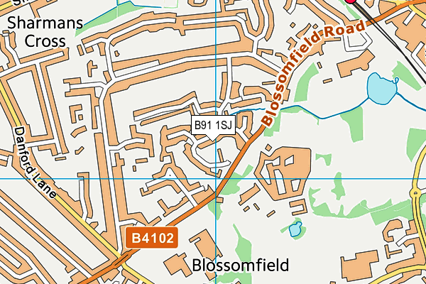 B91 1SJ map - OS VectorMap District (Ordnance Survey)