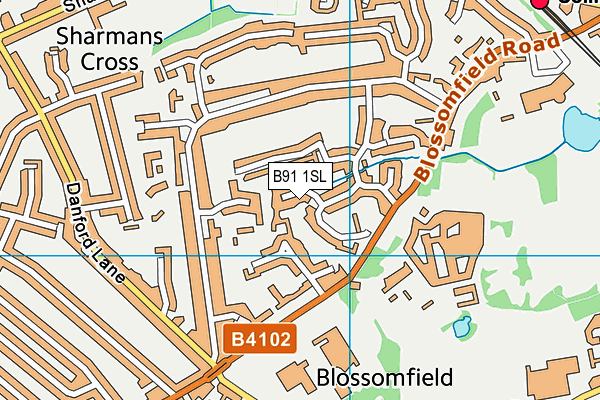 B91 1SL map - OS VectorMap District (Ordnance Survey)