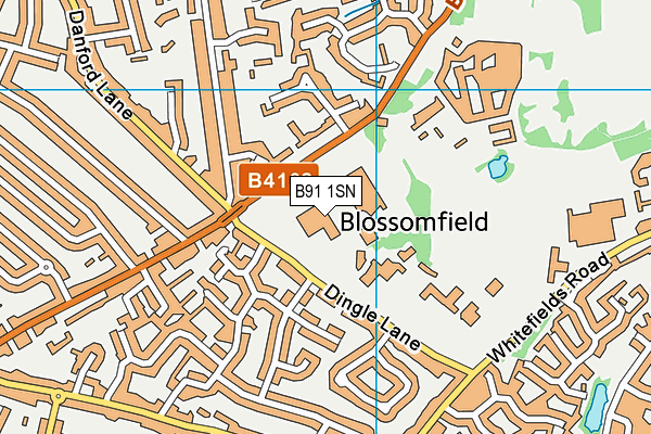 B91 1SN map - OS VectorMap District (Ordnance Survey)