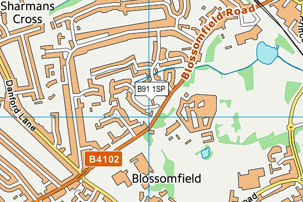 B91 1SP map - OS VectorMap District (Ordnance Survey)
