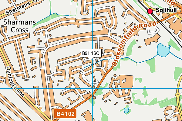 B91 1SQ map - OS VectorMap District (Ordnance Survey)