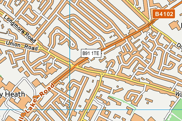 B91 1TE map - OS VectorMap District (Ordnance Survey)