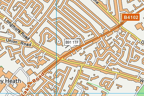 B91 1TF map - OS VectorMap District (Ordnance Survey)