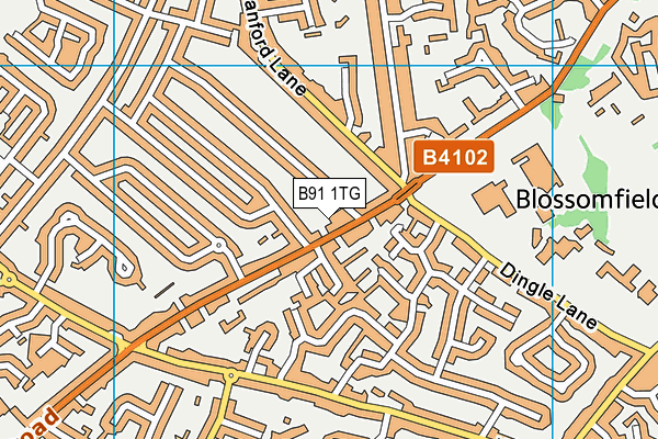 B91 1TG map - OS VectorMap District (Ordnance Survey)