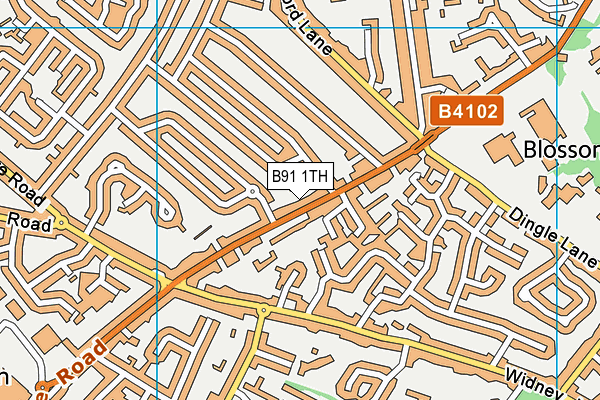 B91 1TH map - OS VectorMap District (Ordnance Survey)
