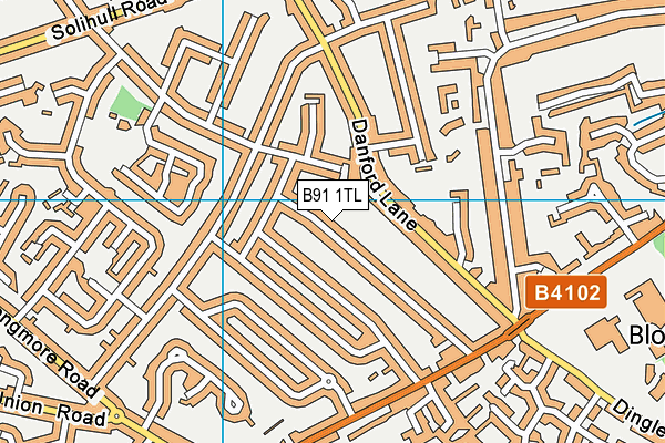 B91 1TL map - OS VectorMap District (Ordnance Survey)
