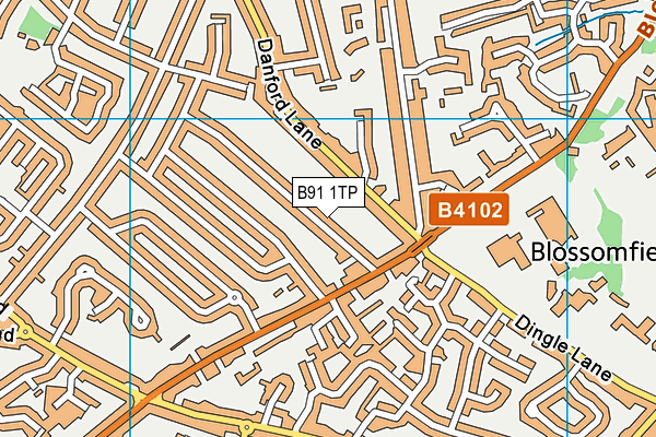 B91 1TP map - OS VectorMap District (Ordnance Survey)