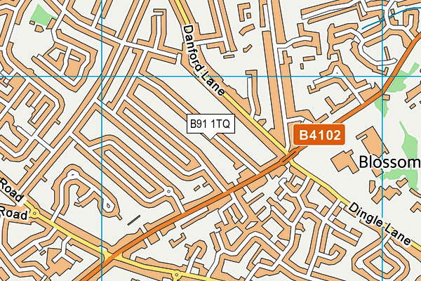 B91 1TQ map - OS VectorMap District (Ordnance Survey)