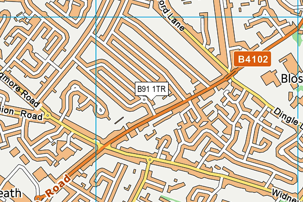 B91 1TR map - OS VectorMap District (Ordnance Survey)