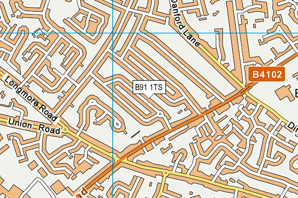 B91 1TS map - OS VectorMap District (Ordnance Survey)