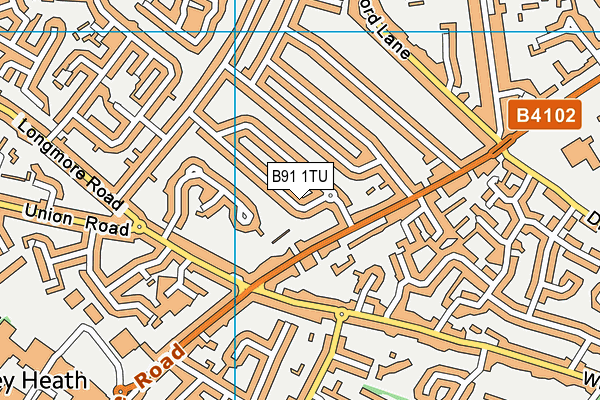 B91 1TU map - OS VectorMap District (Ordnance Survey)